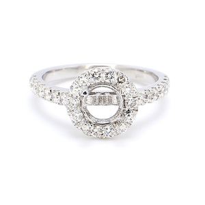 0.83 CTW Round 14 K White Gold Halo Engagement Ring