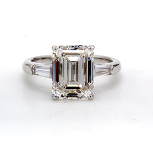0.36 CTW Tapered Baguette 14 K White Gold Three Stone Engagement Ring