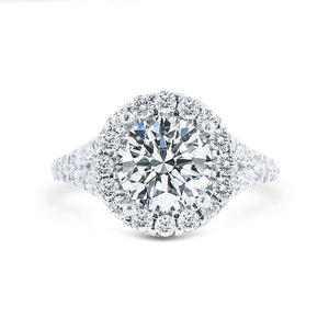 3.75 CTW Round 18 K White Gold Halo Engagement Ring