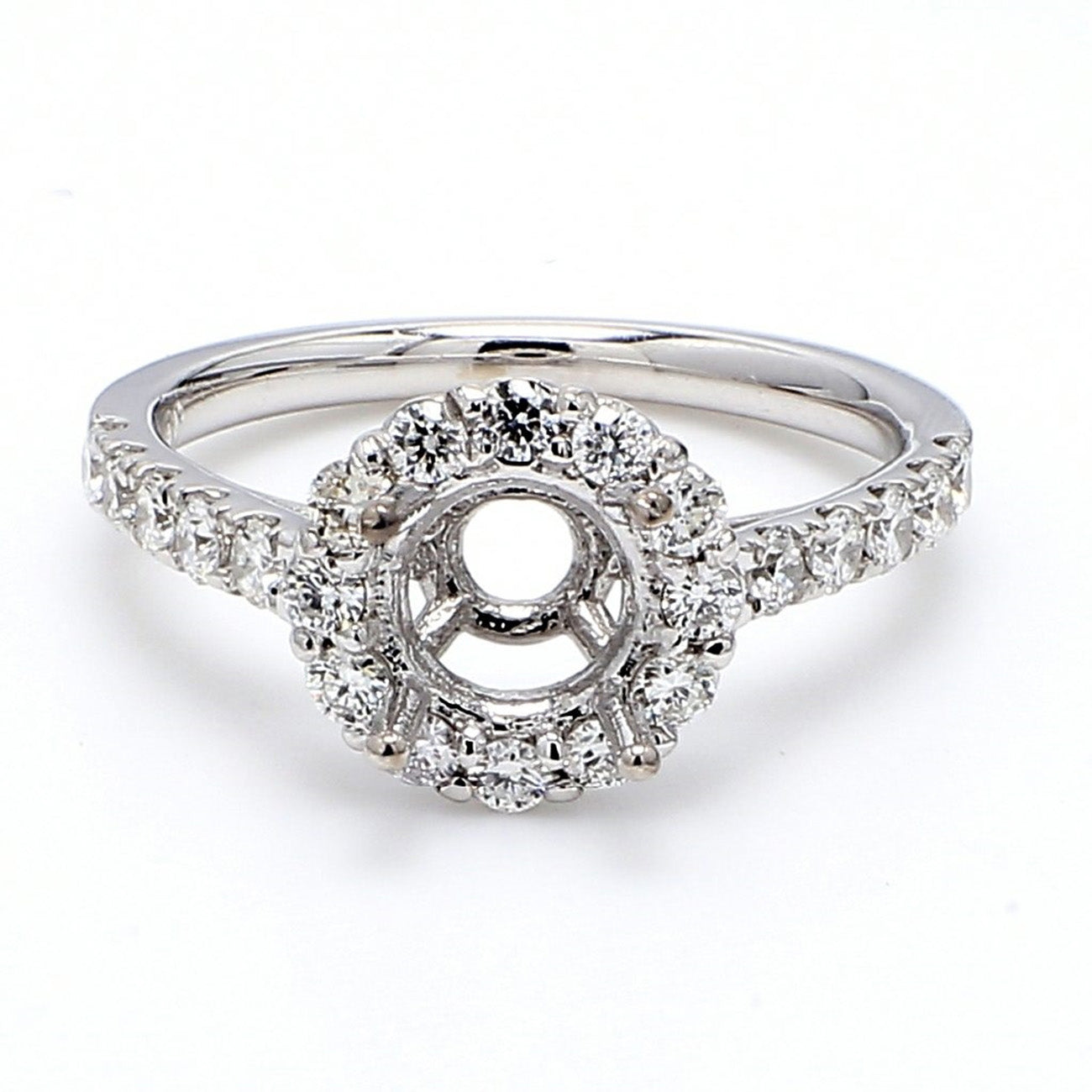 0.73 CTW Round 14 K White Gold Halo Engagement Ring