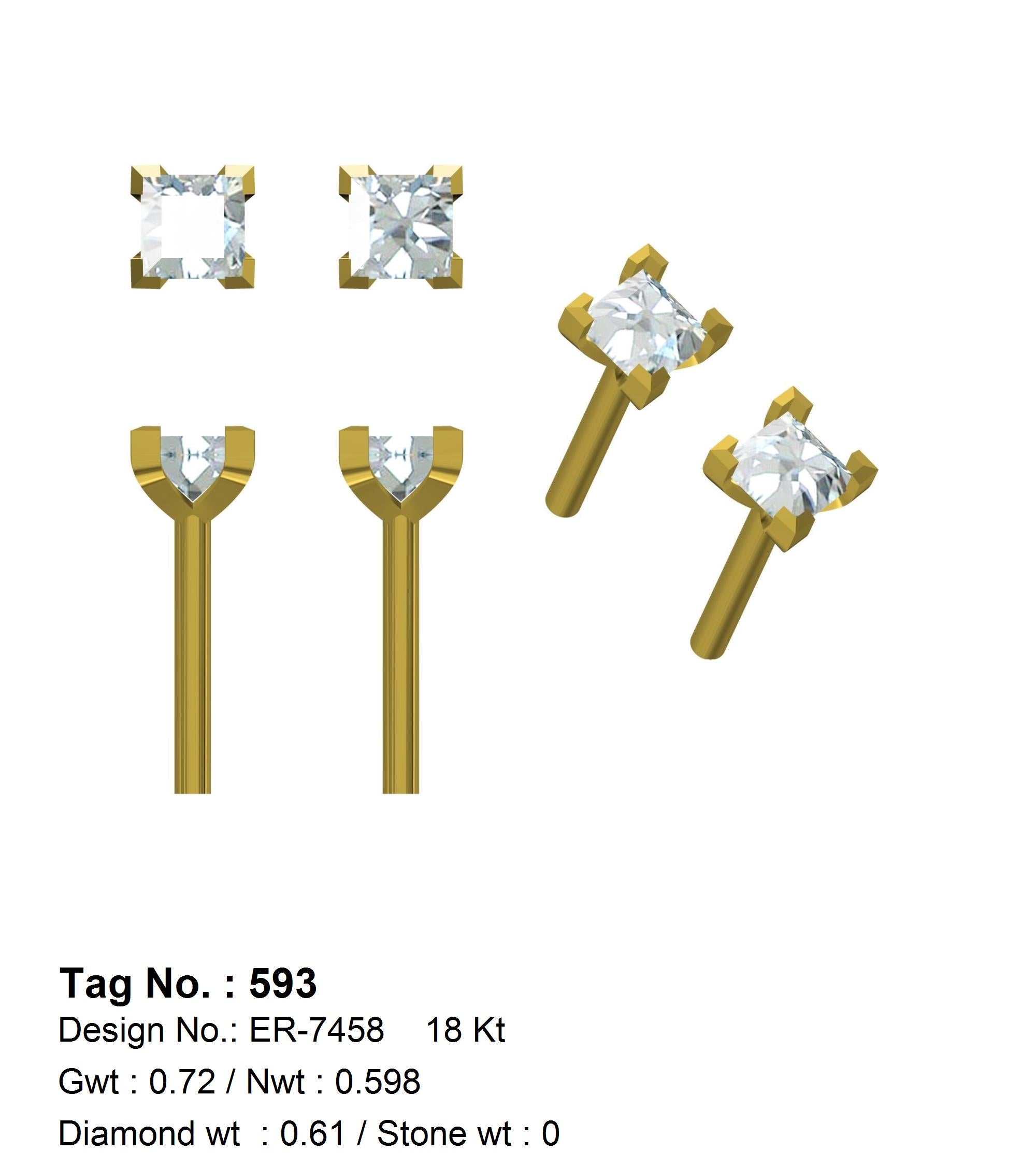 0.61 CTW 18 K Rose Gold (Other) Earrings