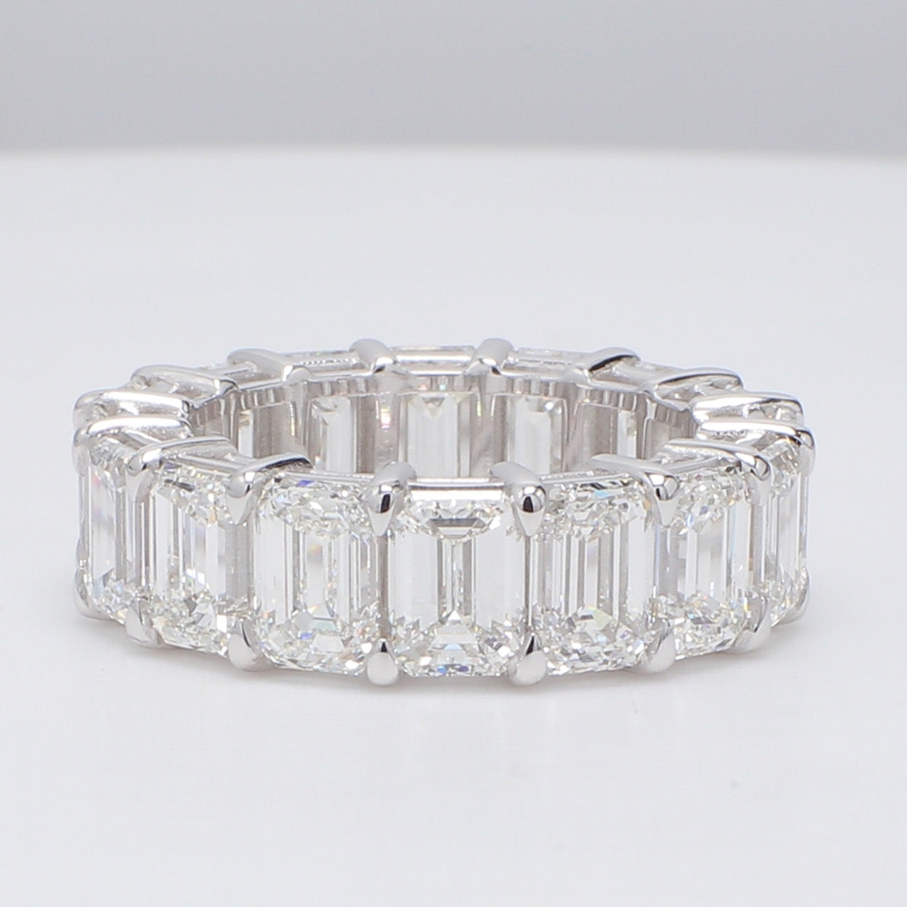 11.78 CTW Emerald Platinum Eternity Wedding Band