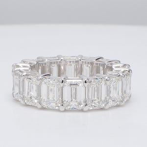 11.78 CTW Emerald Platinum Eternity Wedding Band