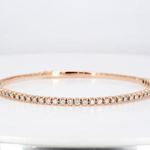 0.88 CTW Round 18 K Rose Gold Bangle Bracelet