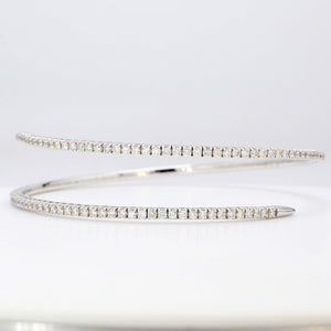 2.28 CTW Round 18 K White Gold Bangle Bracelet