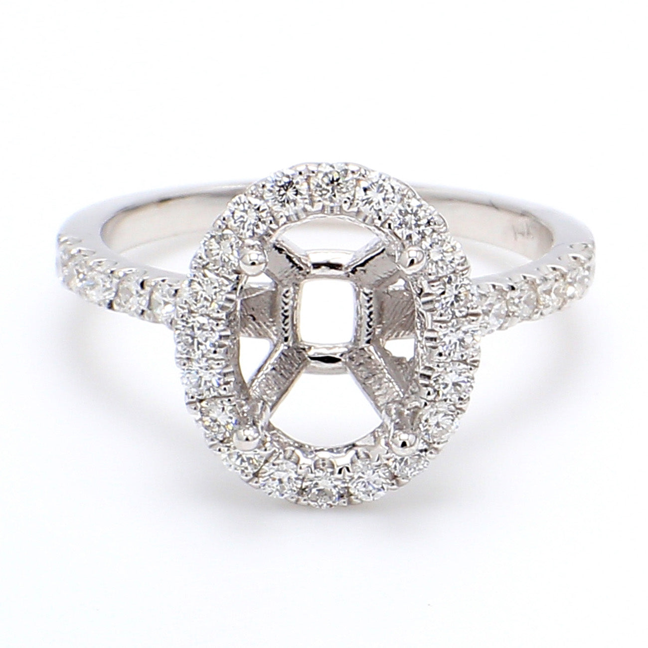 0.53 CTW Round 14 K White Gold Halo Engagement Ring
