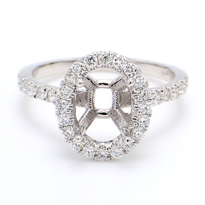0.53 CTW Round 14 K White Gold Halo Engagement Ring