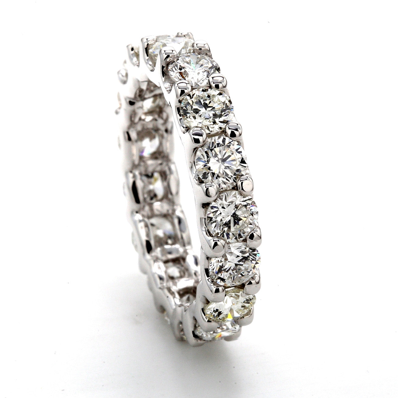 3.16 CTW Round 14 K White Gold Eternity Wedding Band