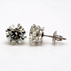 4.08 CTW Round 14 K White Gold Earring Studs