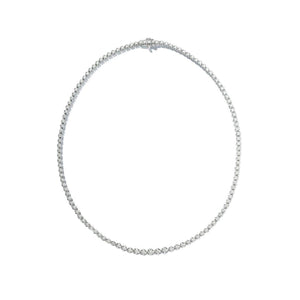 22.85 CTW Round 14 K White Gold Tennis Necklace