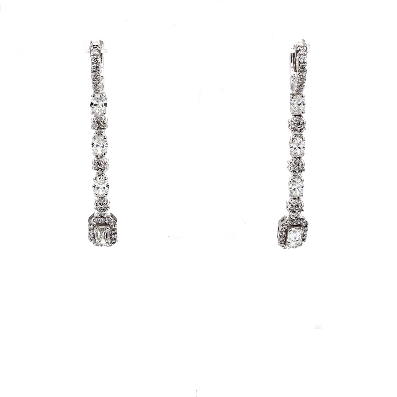 2.51 CTW 14 K White Gold Drop Earrings