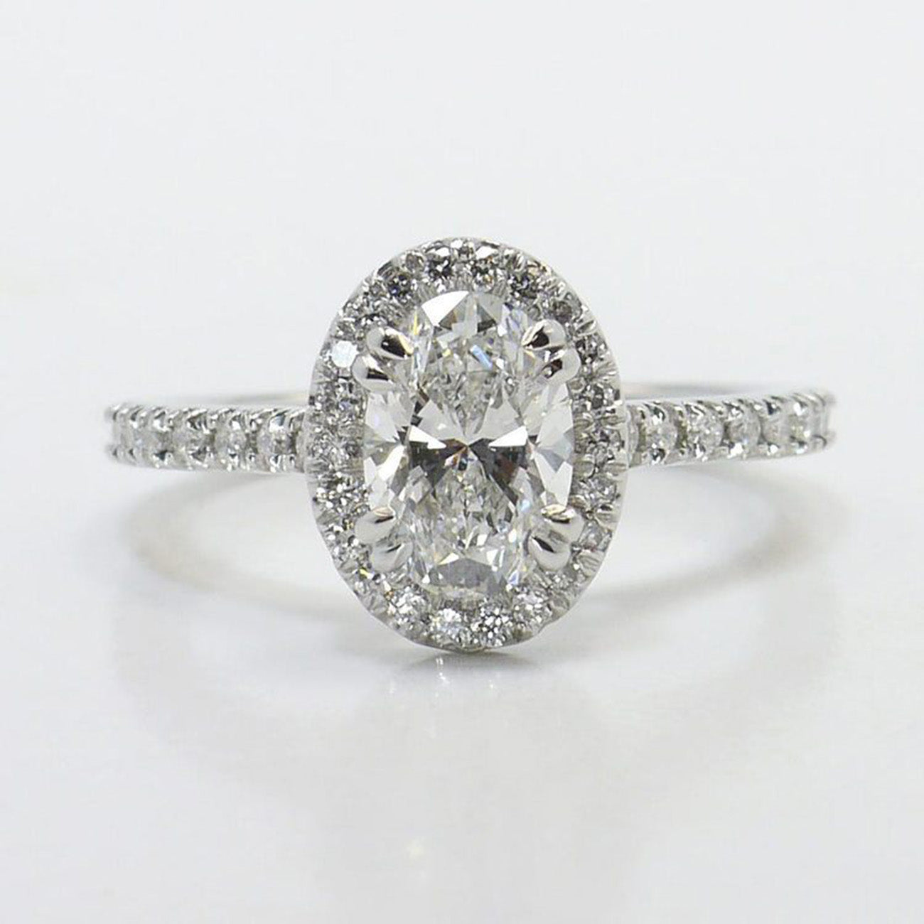 0.78 CTW Round 14 K White Gold Halo Engagement Ring