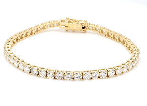 8.00 CTW Round 14 K Yellow Gold Tennis Bracelet