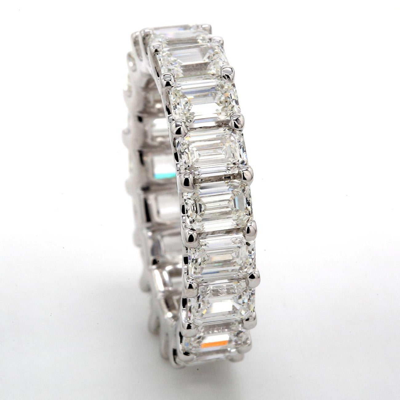 7.25 CTW Emerald Platinum Eternity Wedding Band