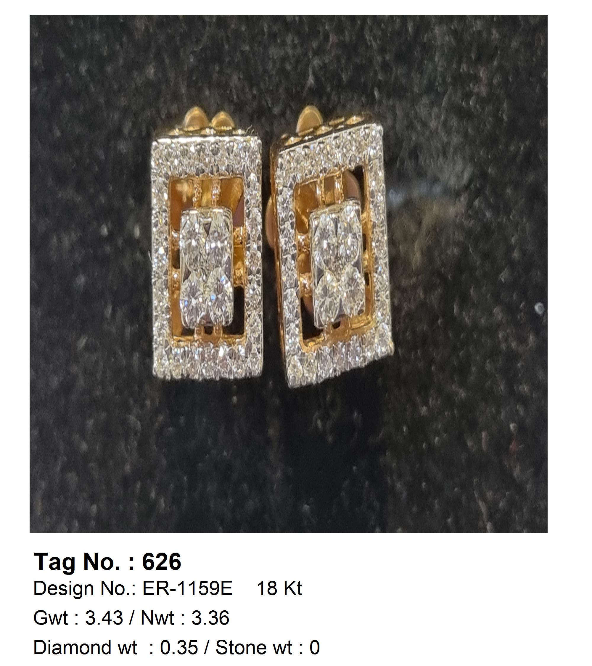 0.35 CTW 18 K Yellow Gold Earring Studs