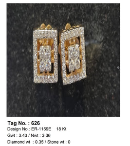 0.35 CTW 18 K Yellow Gold Earring Studs