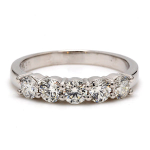 0.79 CTW Round Platinum Diamond Wedding Band