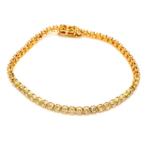 2.17 CTW Round 14 K Yellow Gold Tennis Bracelet