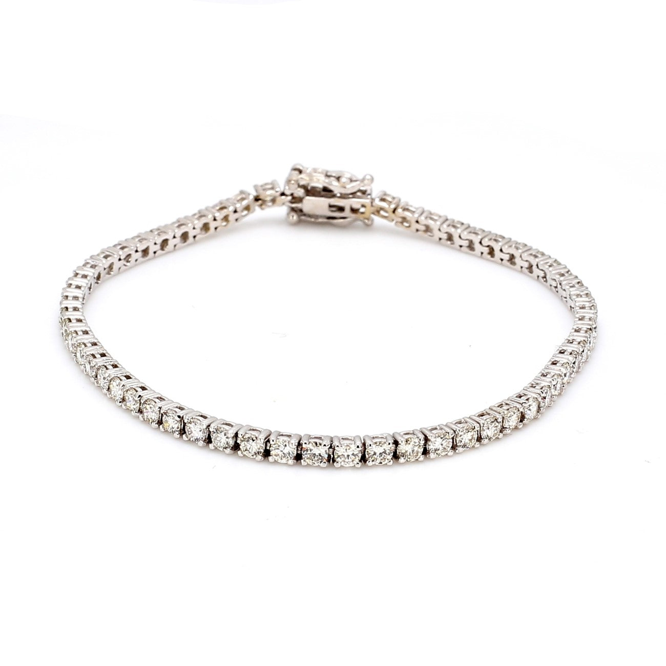 3.55 CTW Round 14 K White Gold Tennis Bracelet