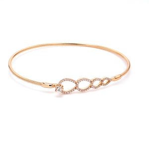 0.25 CTW 18 K Rose Gold Bangle Bracelet