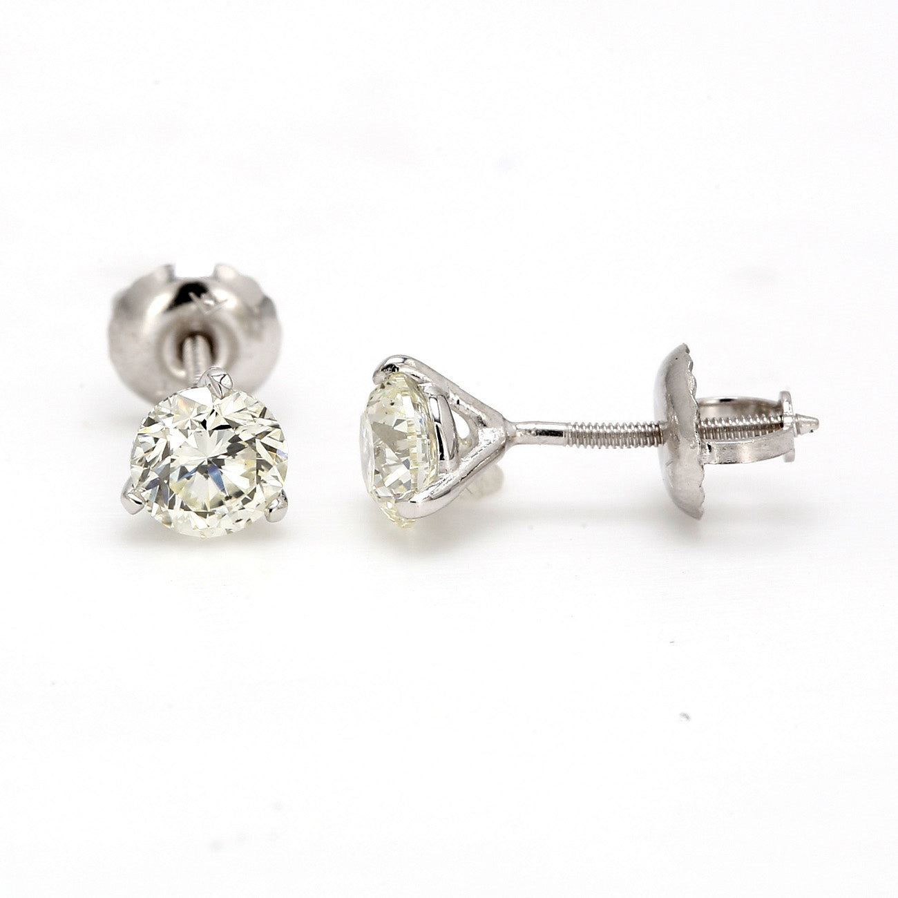 0.93 CTW Round 14 K White Gold Earring Studs