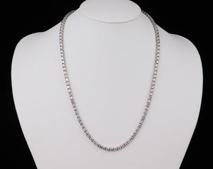 24.22 CTW Round 14 K White Gold Tennis Necklace