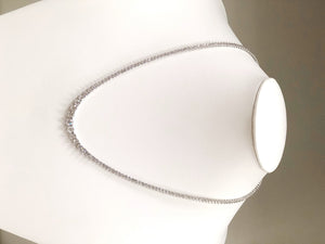 7.25 CTW Round 18 K White Gold Tennis Necklace