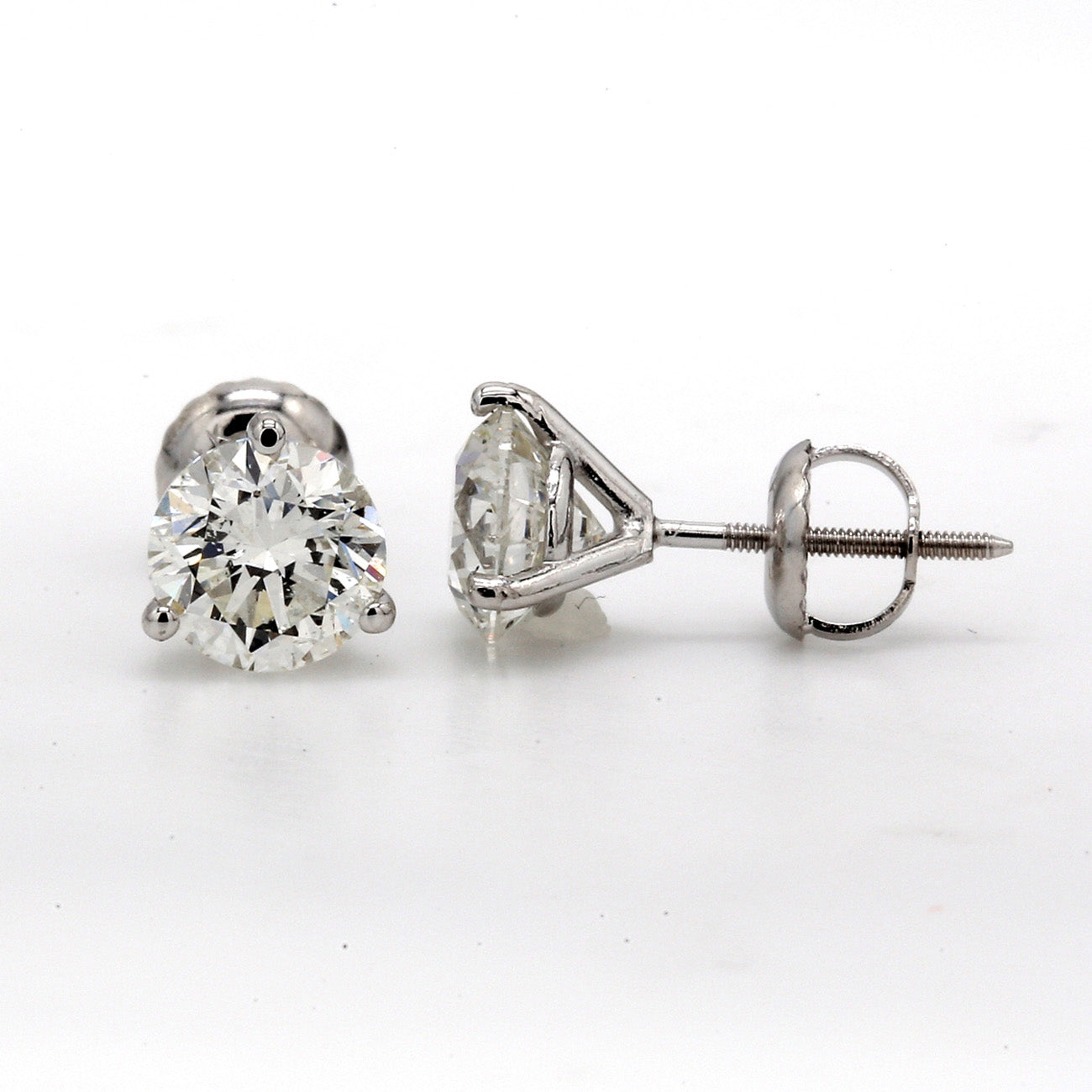 2.03 CTW Round 14 K White Gold Earring Studs