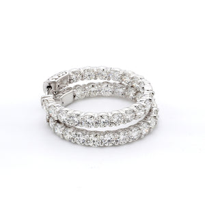 6.90 CTW Round 14 K White Gold Hoop Earrings