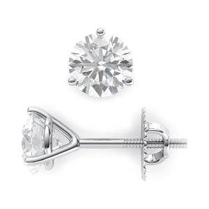 0.75 CTW Round 14 K White Gold Earring Studs