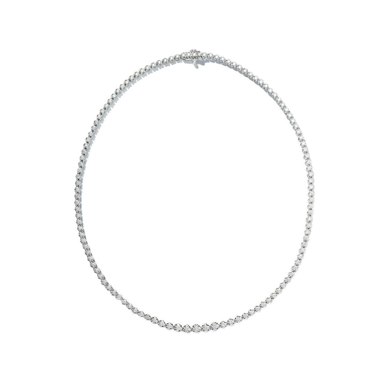 4.95 CTW Round 14 K White Gold Tennis Necklace