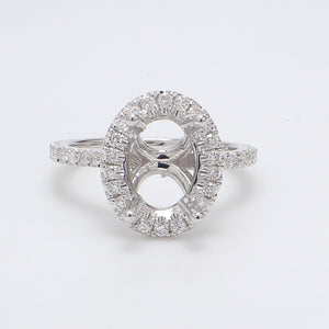 0.52 CTW Round 14 K White Gold Halo Engagement Ring