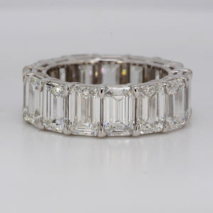 11.02 CTW Emerald Platinum Eternity Wedding Band