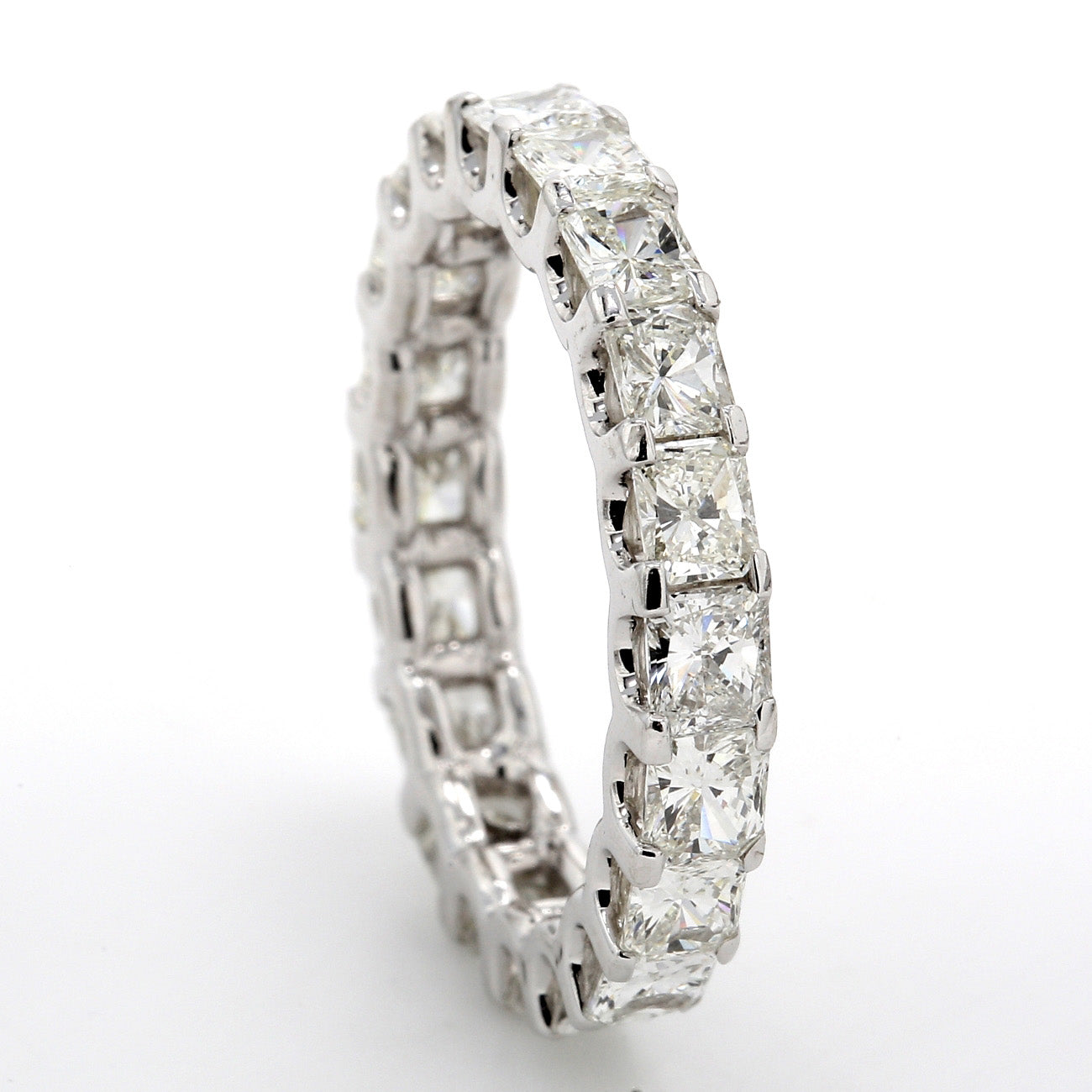 3.31 CTW Radiant 14 K White Gold Eternity Wedding Band