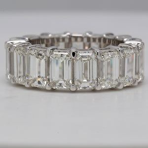 12.33 CTW Emerald Platinum Eternity Wedding Band