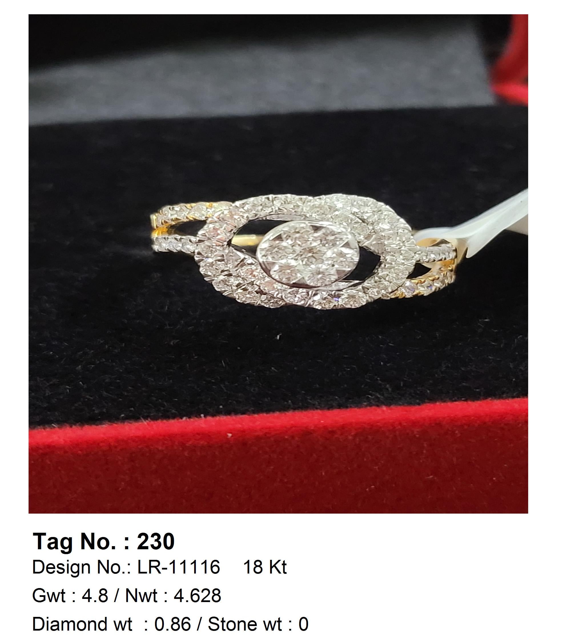 0.86 CTW 18 K Yellow Gold Women S Fashion Ring