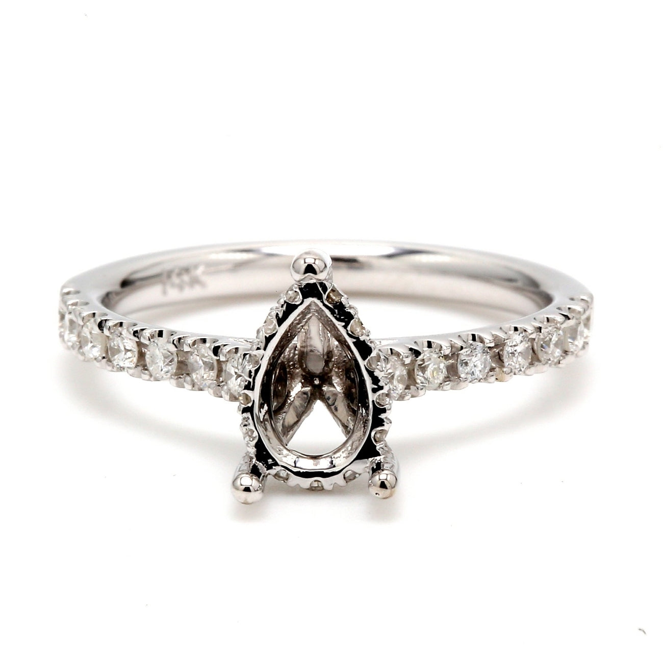 0.36 CTW Round 14 K White Gold Side Stone Engagement Ring