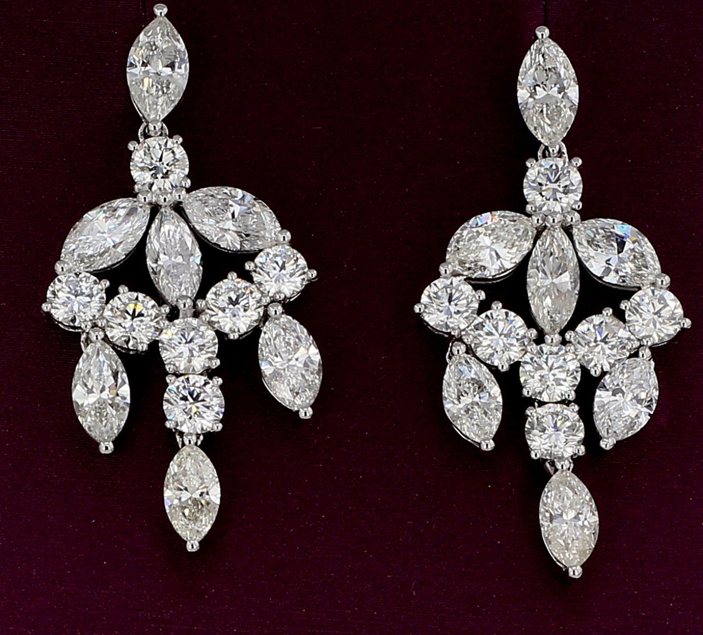 10.24 CTW 18 K White Gold Chandelier Earrings