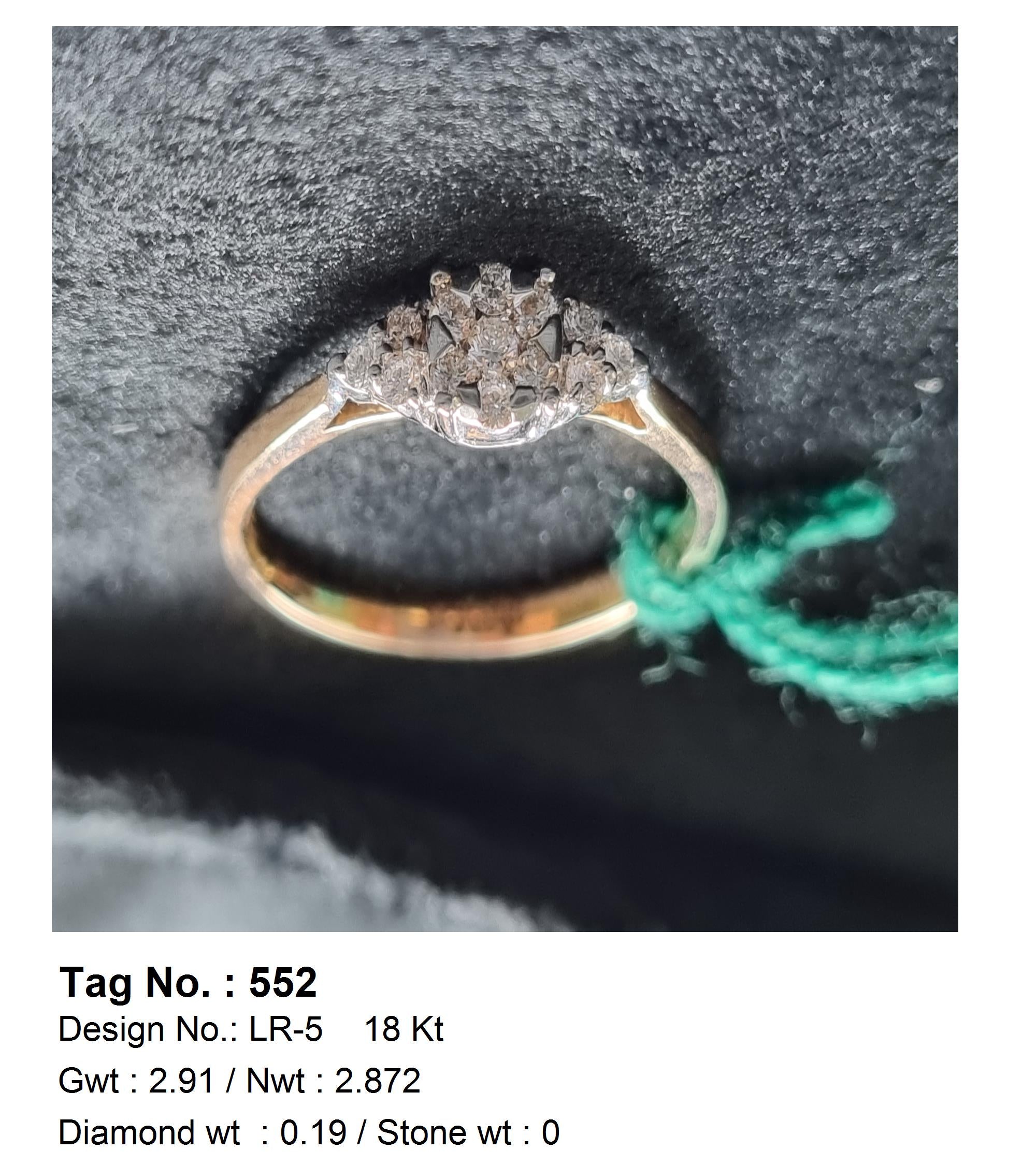 0.19 CTW 18 K Yellow Gold Women S Fashion Ring