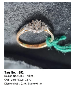 0.19 CTW 18 K Yellow Gold Women S Fashion Ring
