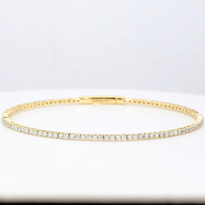 1.63 CTW Round 18 K Yellow Gold Bangle Bracelet