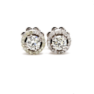 0.54 CTW Round 14 K White Gold Earring Studs