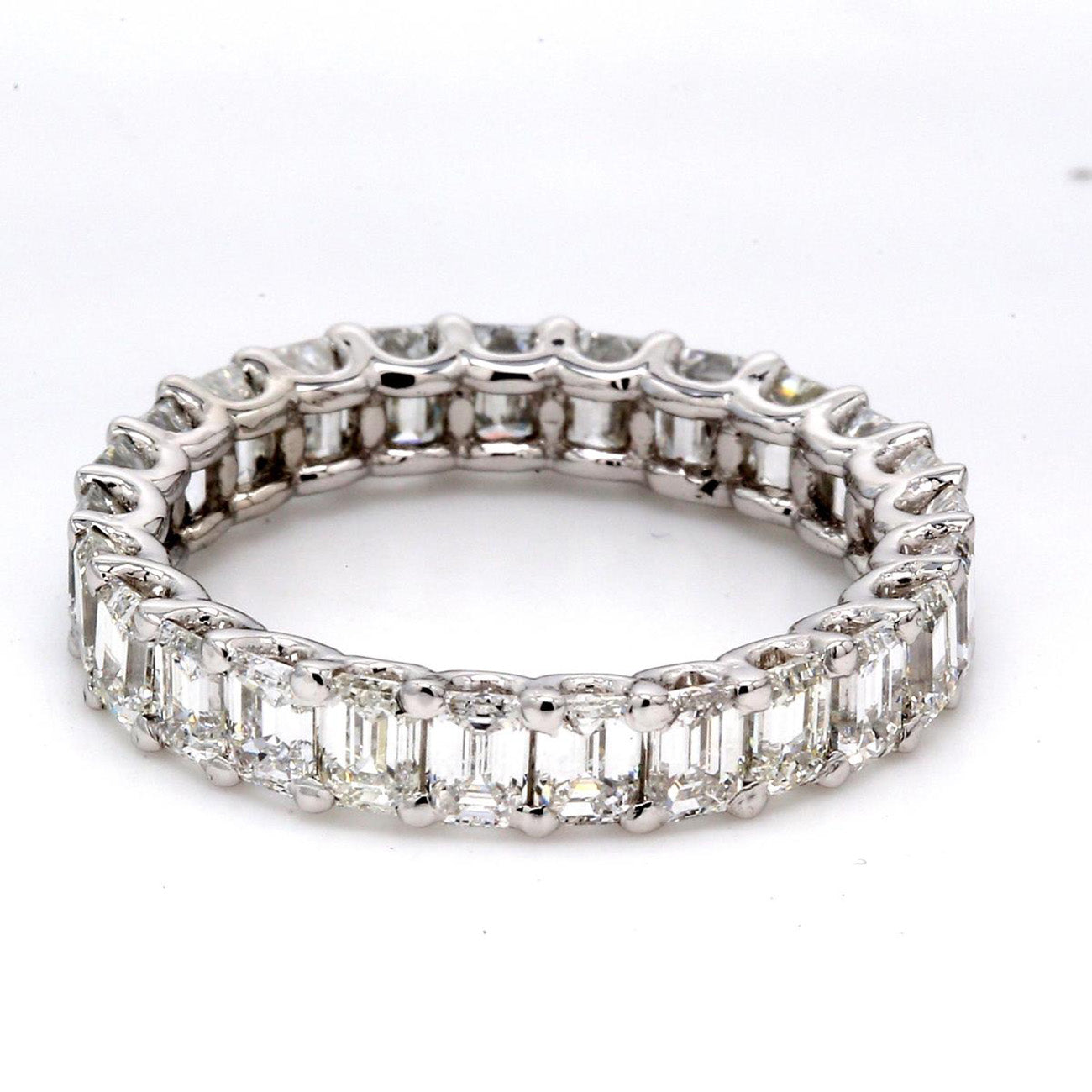 3.58 CTW Emerald Platinum Eternity Wedding Band