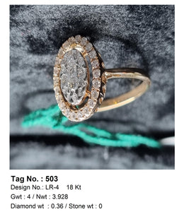 0.36 CTW 18 K Yellow Gold Women S Fashion Ring