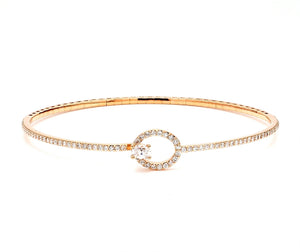 0.85 CTW 18 K Yellow Gold Bangle Bracelet