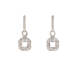 0.55 CTW Round 14 K White Gold Drop Earrings